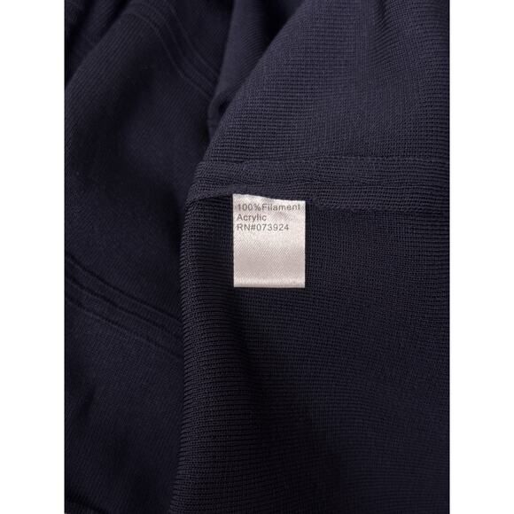 Ming Wang Jacket XL Womens Navy Blue Piped Knitted Cardigan - Picture 8 of 8